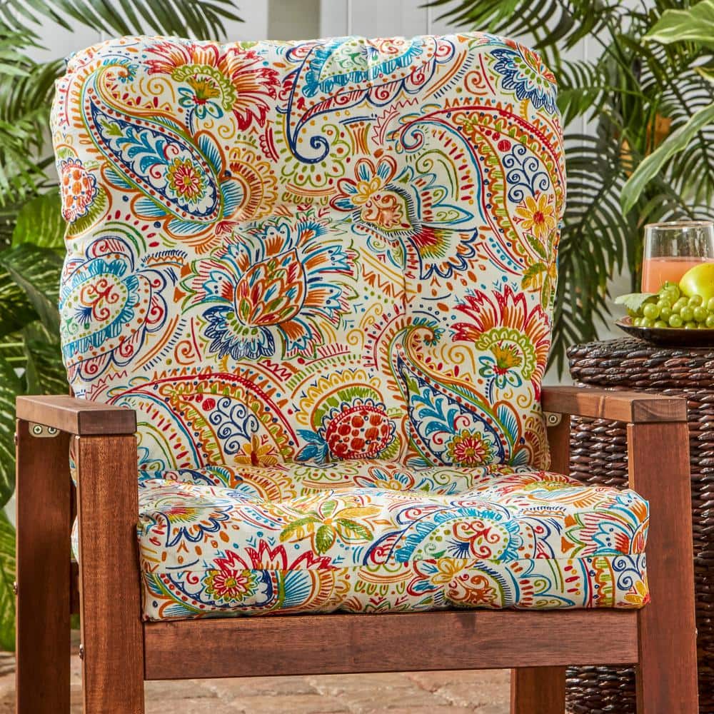 Jamboree Paisley Multicolor Polyester Outdoor Chair Cushion