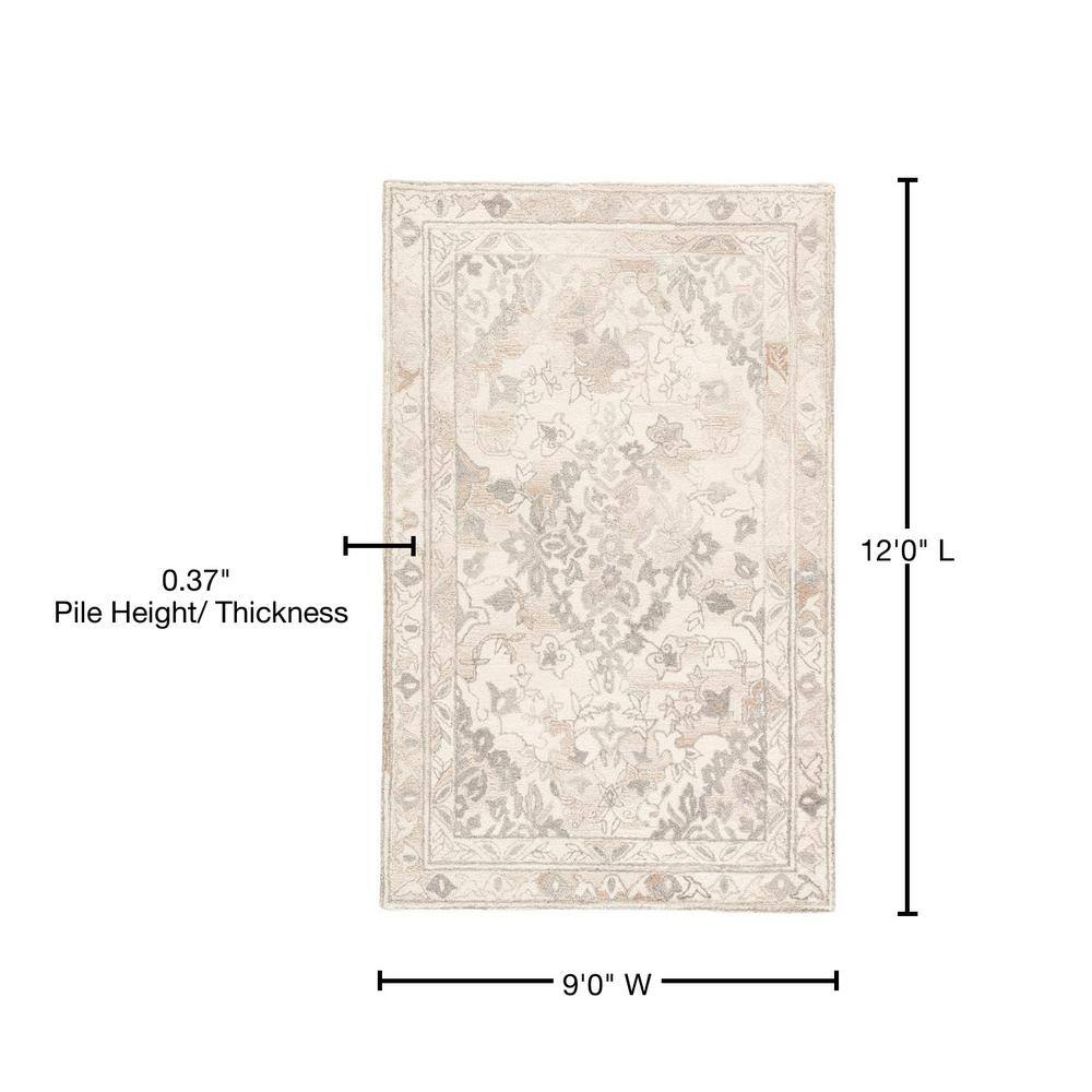 Bristol 9' x 12' Gray Wool Handmade Tufted Rug