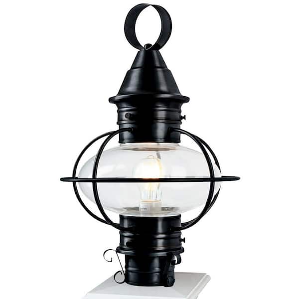 NORWELL 1-Light American Onion Black Outdoor Post Lantern Light Kit