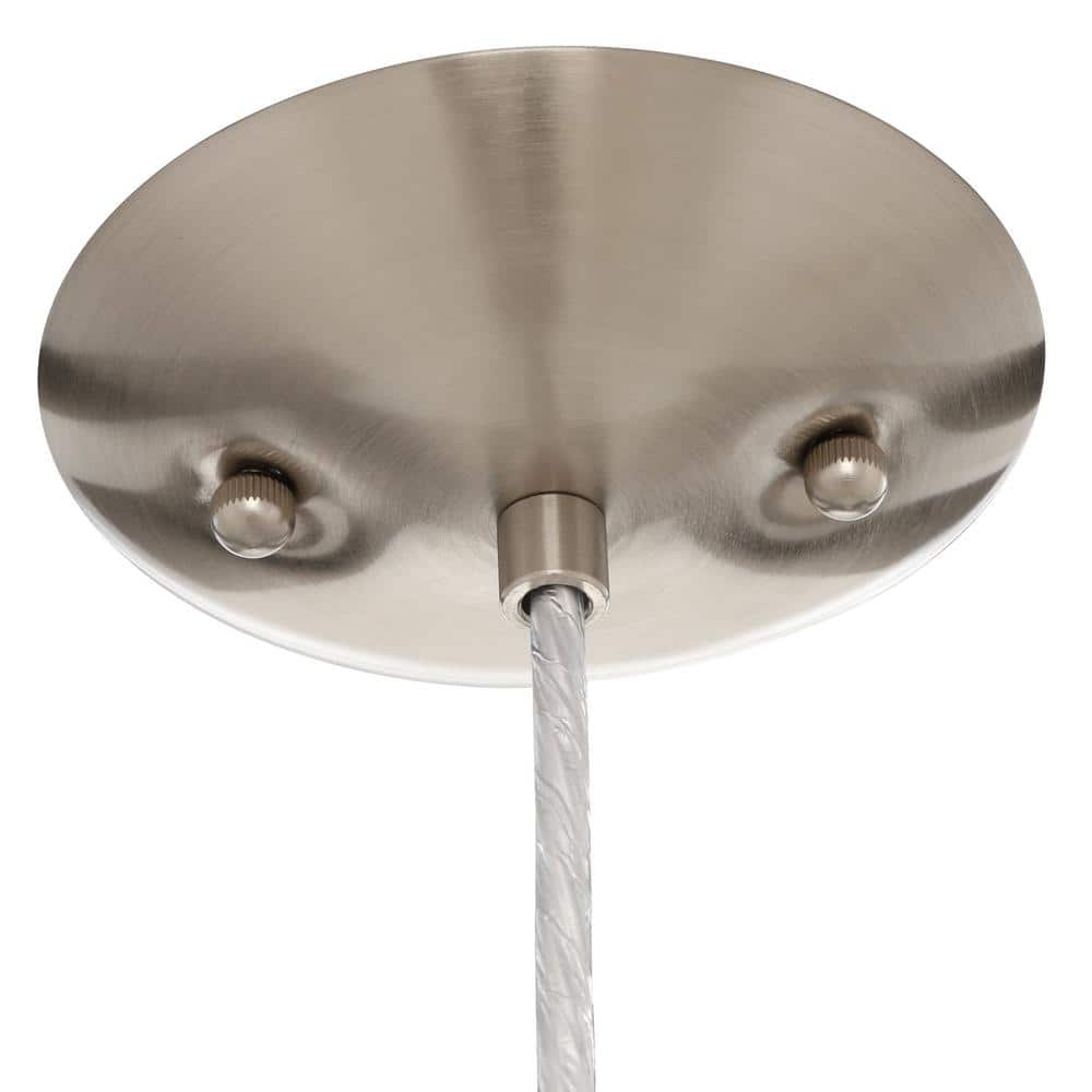 Eglo Batista 1 Matte Nickel Mini Pendant with Hand-Made Glass