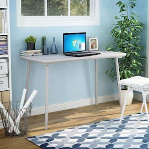 Asa 47 in. Rectangular White Writing Desk with Solid Wood Material