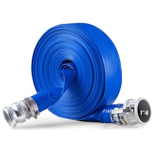 Backwash Hose 2in. x 100 ft. Blue High Quality PVC Hose with Clamps Camlock Fit Various Pumps for Agricultural Purpose