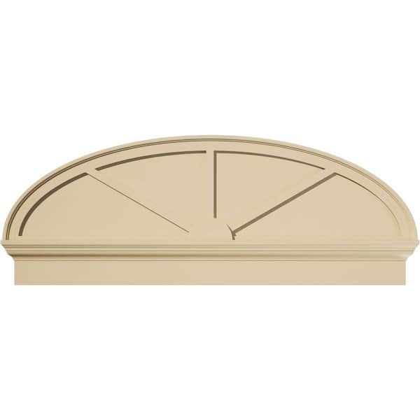 Ekena Millwork 52 in. W x 19-7/8 in. H x 2-3/4 in. P Elliptical 3 Spoke Signature Urethane Combination Pediment, Primed Tan