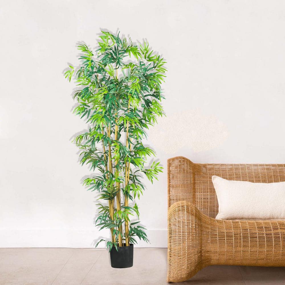 Zen Inspired 6' Silk Bamboo Potted Outdoor Tree
