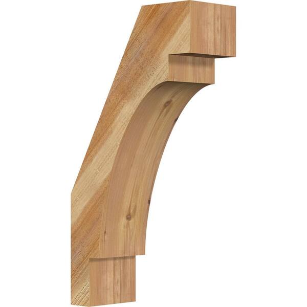 Ekena Millwork 6"W x 14"D x 26"H Merced Rough Sawn Knee Brace, Western Red Cedar
