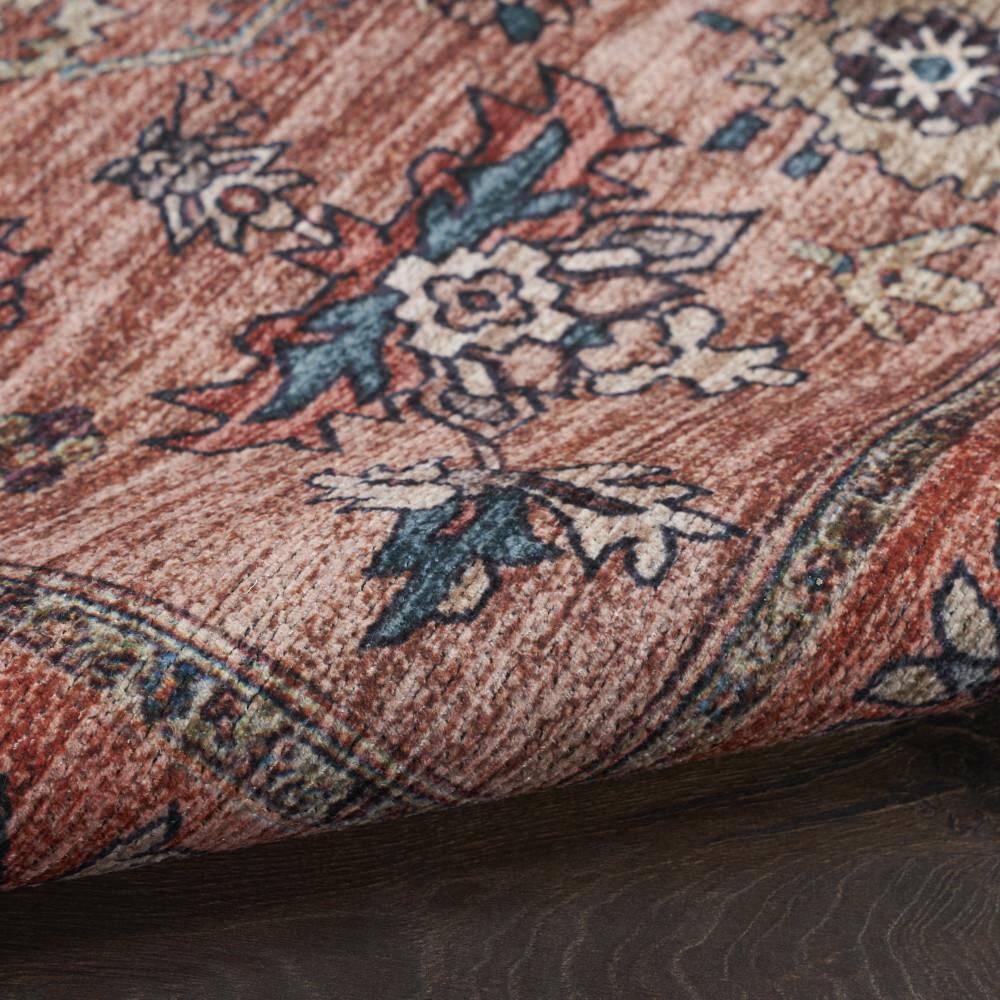 Ivory and Brick 5' x 7' Reversible Flat Woven Synthetic Rug
