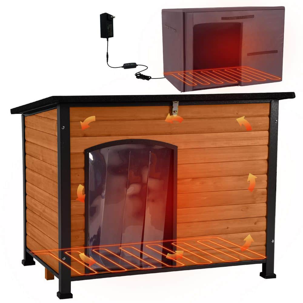 aivituvin Heated Outdoor Dog House: Heating Pad: Metal Frame AIR76