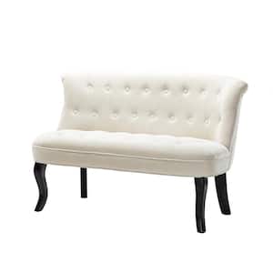 Niccolo 47 in. Ivory Loveseat with Cabriole Legs
