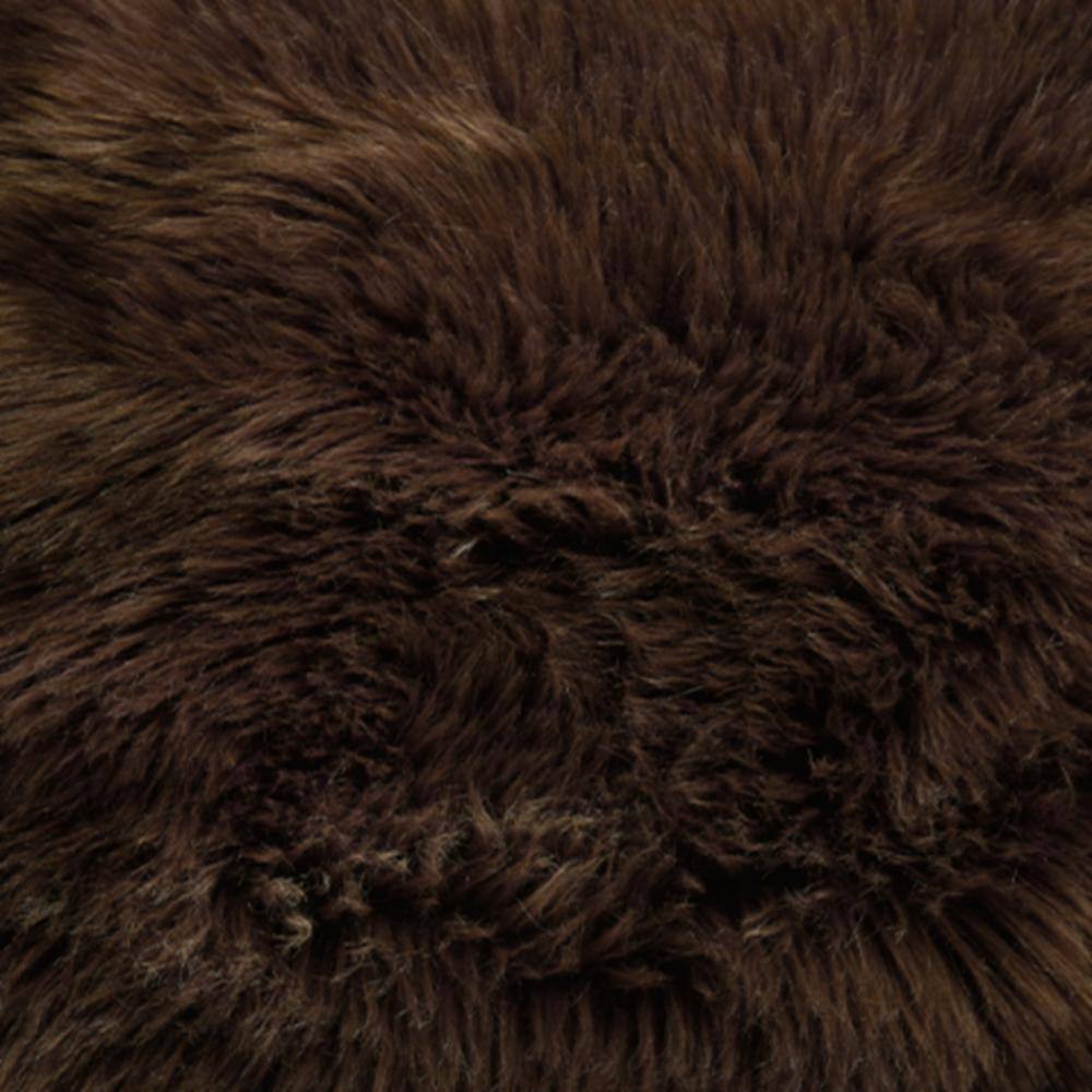 Dark Brown Faux Fur 20x20 Square Throw Pillow