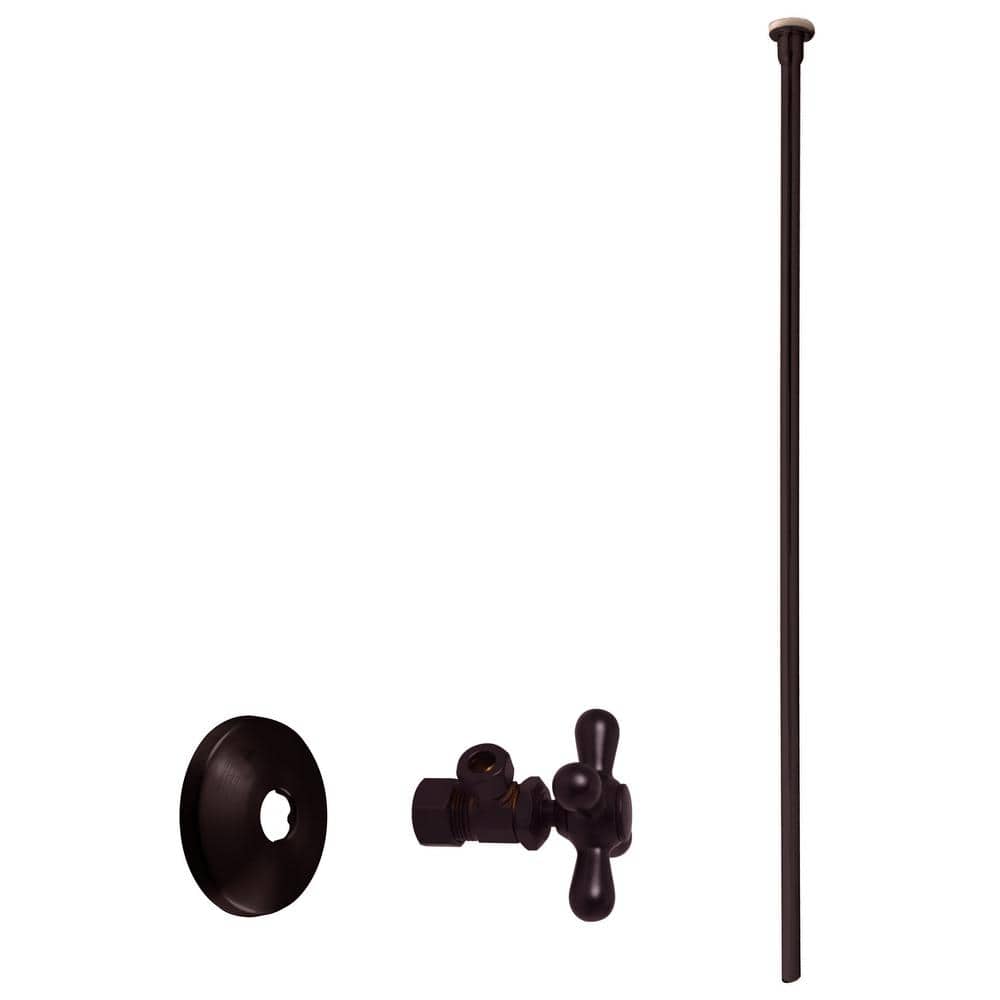 5/8 in. x 3/8 in. OD x 20 in. Flat Head Toilet Supply Line Kit with Cross Handle Angle Shut Off Valve, Oil Rubbed Brone price history on PriceWatchPro