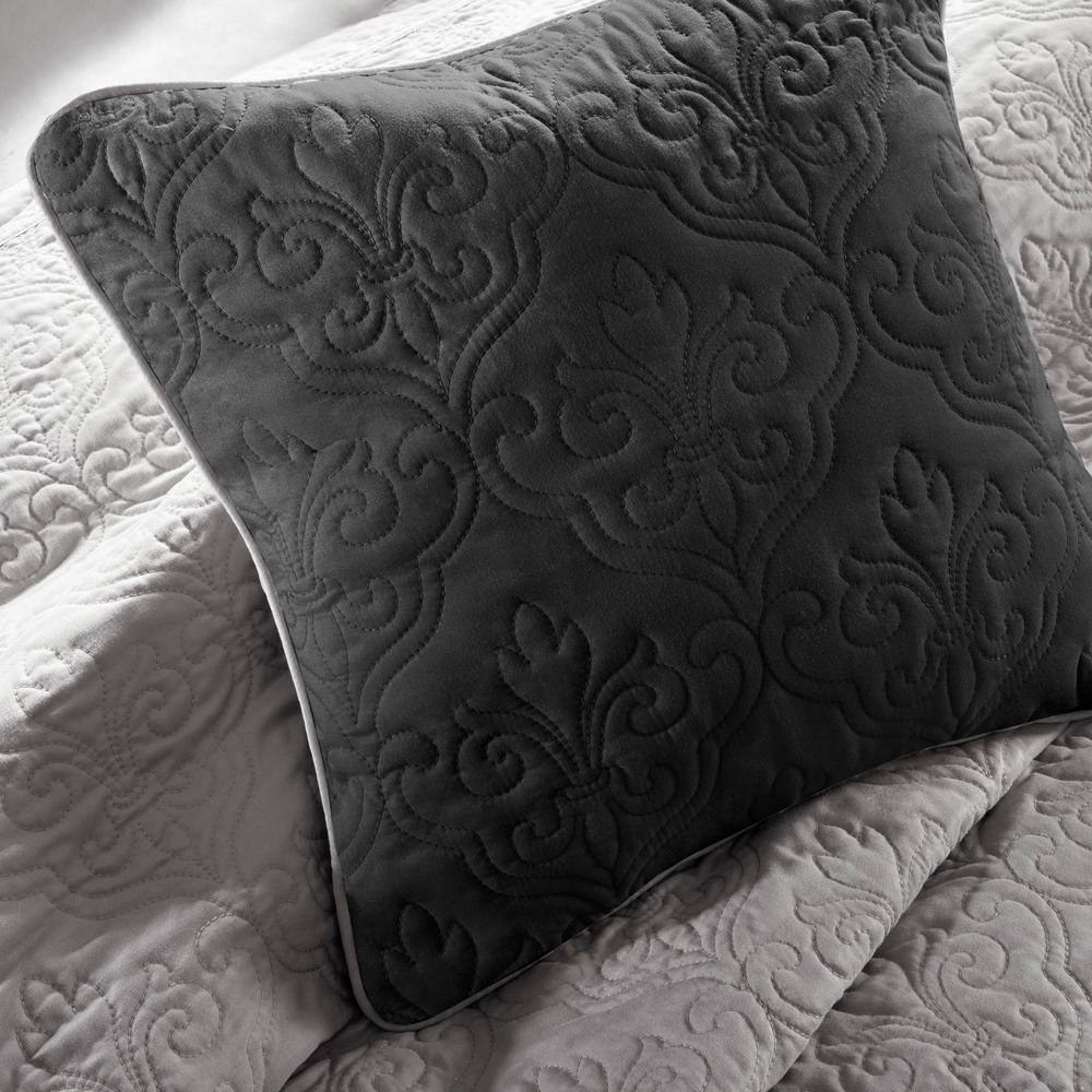 King Black Microfiber Reversible 7-Piece Coverlet Set