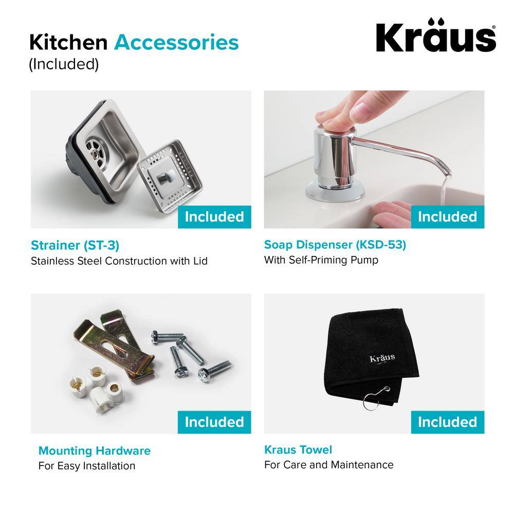 24" Matte Black Stainless Steel Undermount Kitchen Sink with Faucet