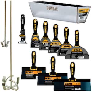 Deluxe Blue Steel Drywall Hand Tool Set with Soft Grip Handles