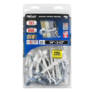 Fliptoggle 1/4 in. x 2-1/2 in. Plastic with Screw Philips and Slot Head 209lbs. Toggle Bolt (25-pack)