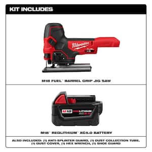 M18 FUEL 18V Lithium-Ion Brushless Cordless Barrel Grip Jig Saw with 5.0 Ah Battery