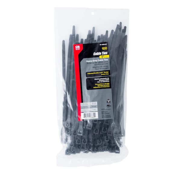 Gardner Bender 8 in. UV Mounting Cable Tie, Black (100-Pack) 48-308UVB -  The Home Depot