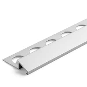 Aluminum Reducer Tile Edging Trim, Satin Silver, 3/8 in. x 98-1/2 in.