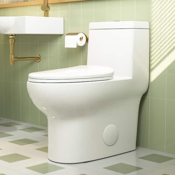 Ally 12 in. Rough in Size 1-Piece 1.1/1.6 GPF Dual Flush Elongated Toilet in White, Seat Included