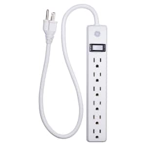 6-Outlet Power Strip with Integrated Circuit Breaker and 2 ft. Extension Cord, White
