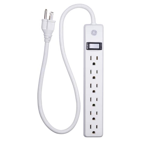 GE 6-Outlet Grounded Power Strip with 12 ft. Long Extension Cord