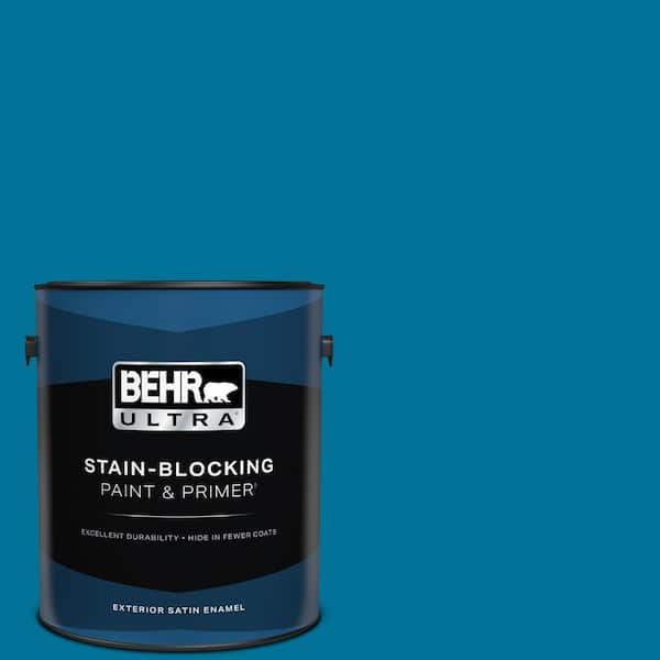 BEHR ULTRA 1 gal. #S-G-530 Glacier Lake Satin Enamel Exterior Paint & Primer