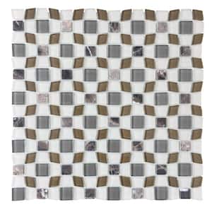 12 in. x 12 in. Glass Peel and Stick Mosaic Tile (12 pack/ 12 sq. ft.)