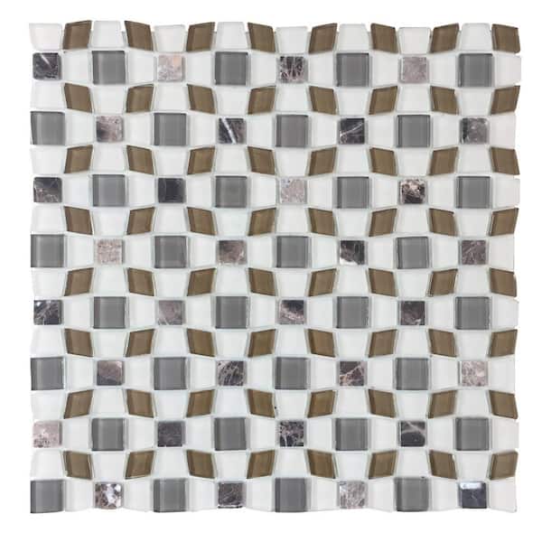 Instant Mosaic 12 in. x 12 in. Glass Peel and Stick Mosaic Tile (12 pack/12 sq. ft.)