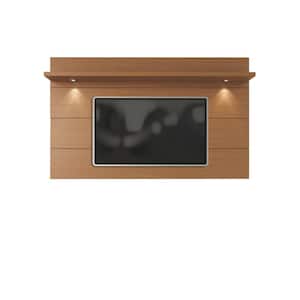 Cabrini 86 in. Maple Cream Wood Entertainment Center Fits TVs Up to 70 in. with Cable Management