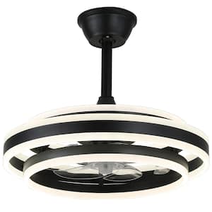 Mowell 20 in. Indoor Black Modern Smart Ceiling Fan with Lights Dimmable 6-Speed Quiet Reversible Ceiling Fan w/Remote