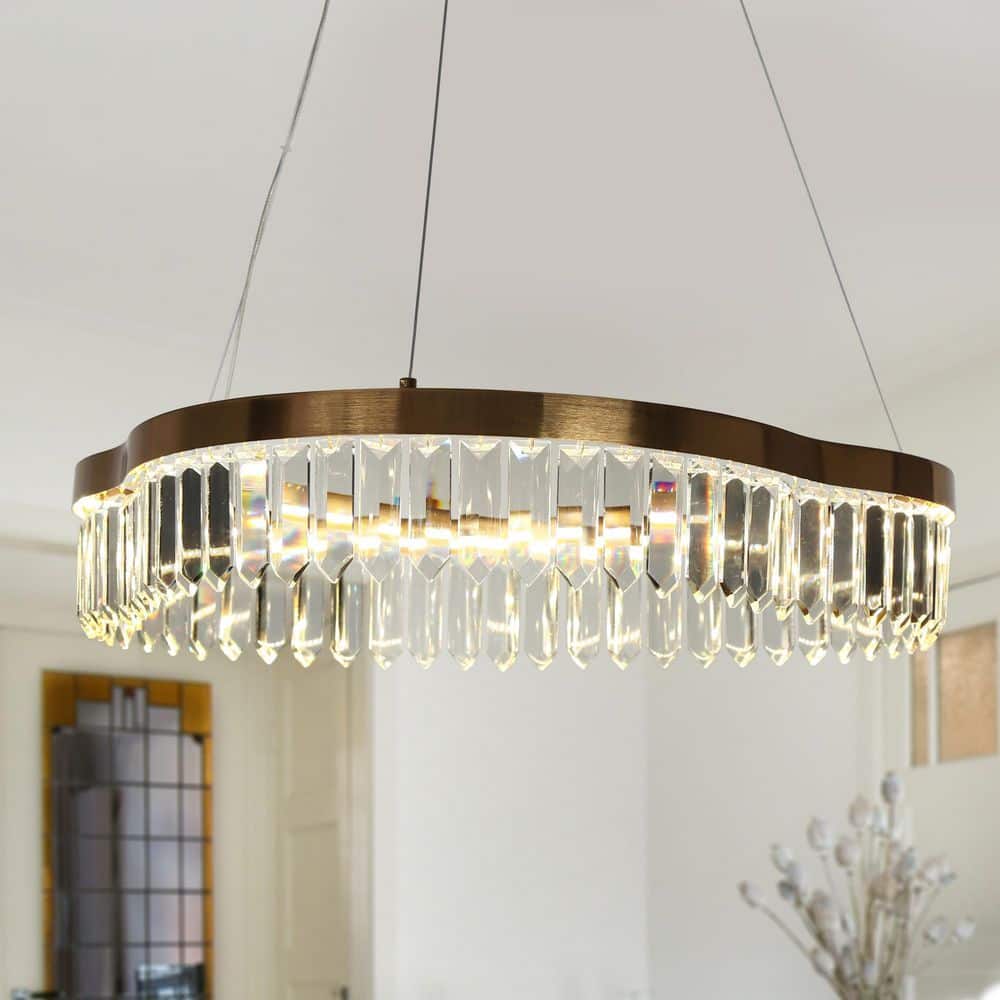 Modern Luxury 1-Light Plating Brass Crystal Chandelier, Elegant Drum Integrated LED Dimmable Hanging Ceiling Light price history on PriceWatchPro