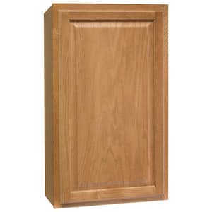 Hampton 21 in. W x 12 in. D x 36 in. H Assembled Wall Kitchen Cabinet in Medium Oak