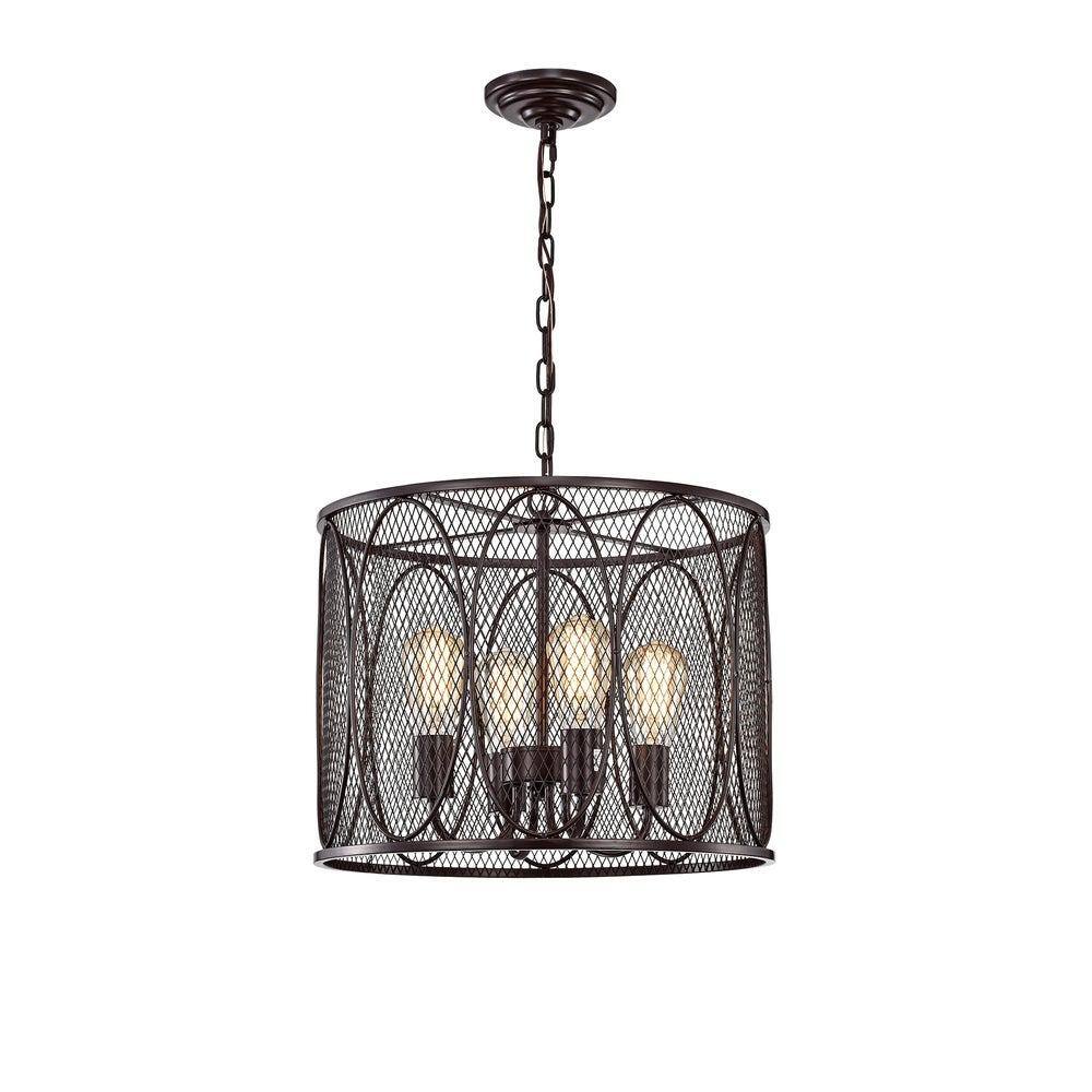 Warehouse of Tiffany Martel 18 in. 4-Light Indoor Brown Chandelier with ...