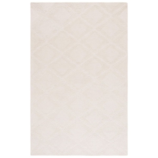 Rodeo Drive 4 ft. x 6 ft. Ivory Solid Diamond Area Rug