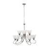 Yosemite Home Decor 9-light Satin Nickel Chandelier With White Glass 