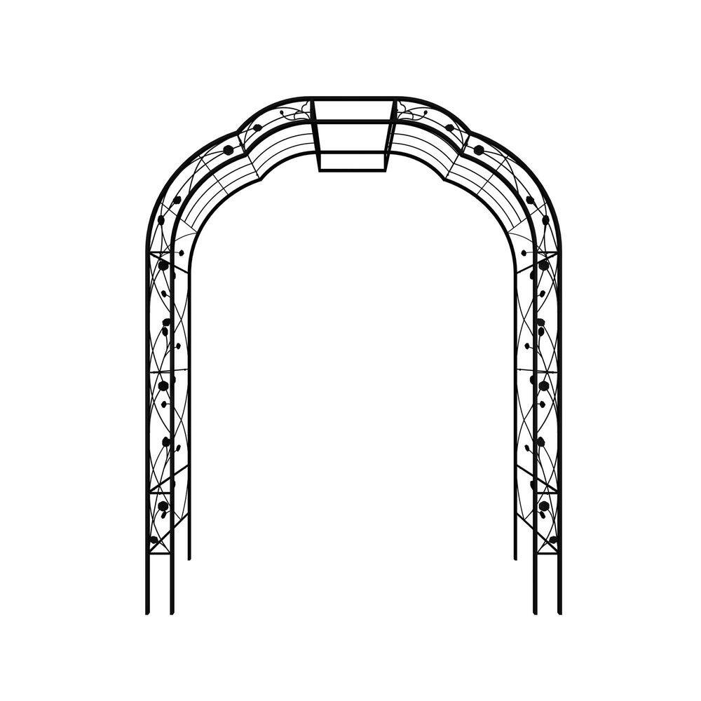 98.5 in. x 74.4 in. Iron Garden Arbor Trellis in Black price history on PriceWatchPro