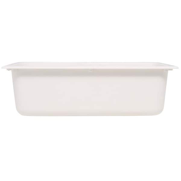 Swanstone KS03322SB.010 Solid Surface 1-Hole Drop in Single-Bowl Kitchen Sink 33-in L X 22-in H X 10-in H White