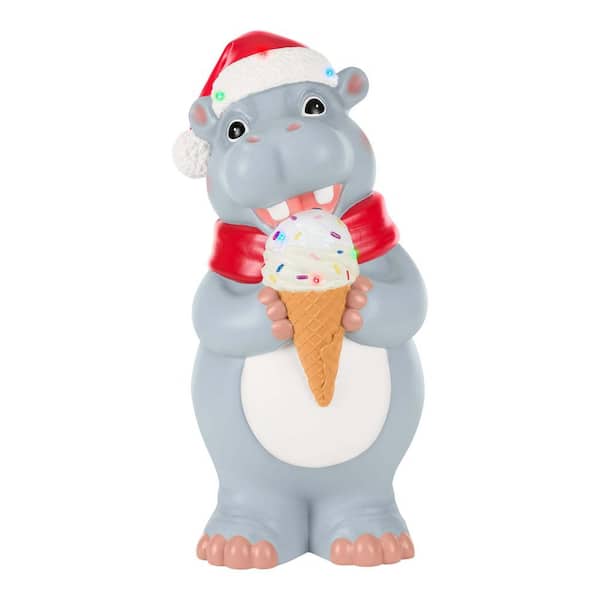 2.5 ft Hand-Painted LED Hippo