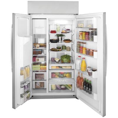 Profile 24.3 cu. ft. Smart Built-In Side by Side Refrigerator in Stainless Steel