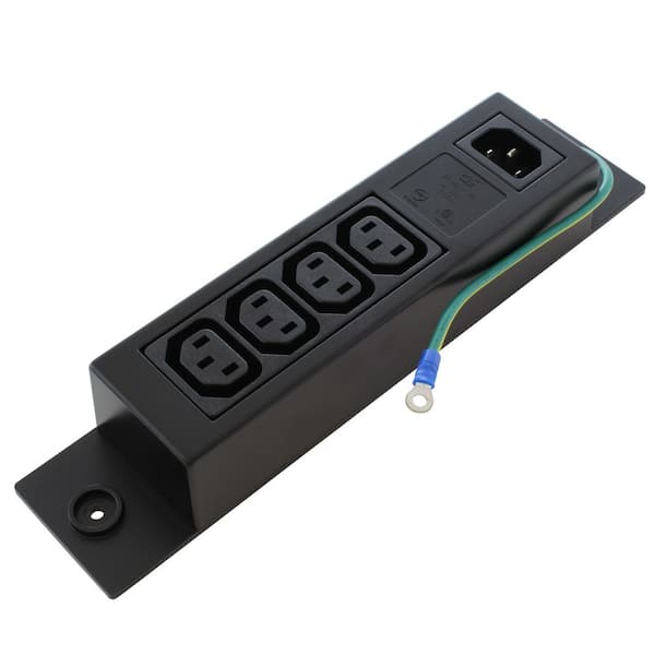 PDU Power Strip IEC C14 Inlet to (4) IEC C13 (Sheet F) with Grounding