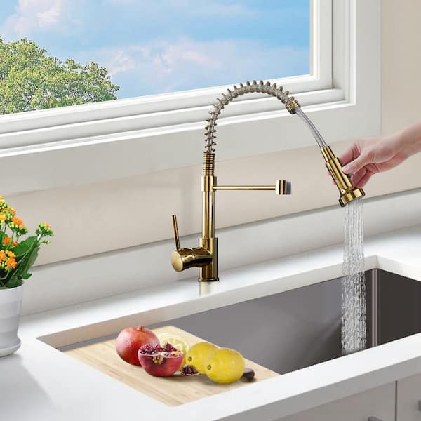 Satico Single Handle Pull Down Sprayer Kitchen Faucet with Dual 