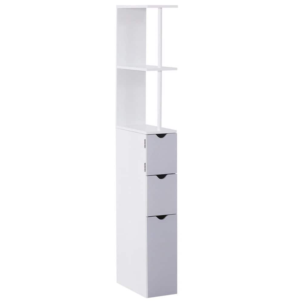 13 in. W x 6 in. D x 53.75 in. H White Wood Linen Cabinet with 2 Shelves and Drawers for Bathroom price history on PriceWatchPro
