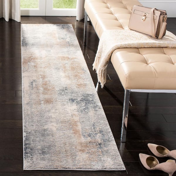 Invista Cream/Gray 2 ft. x 8 ft. Abstract Runner Rug