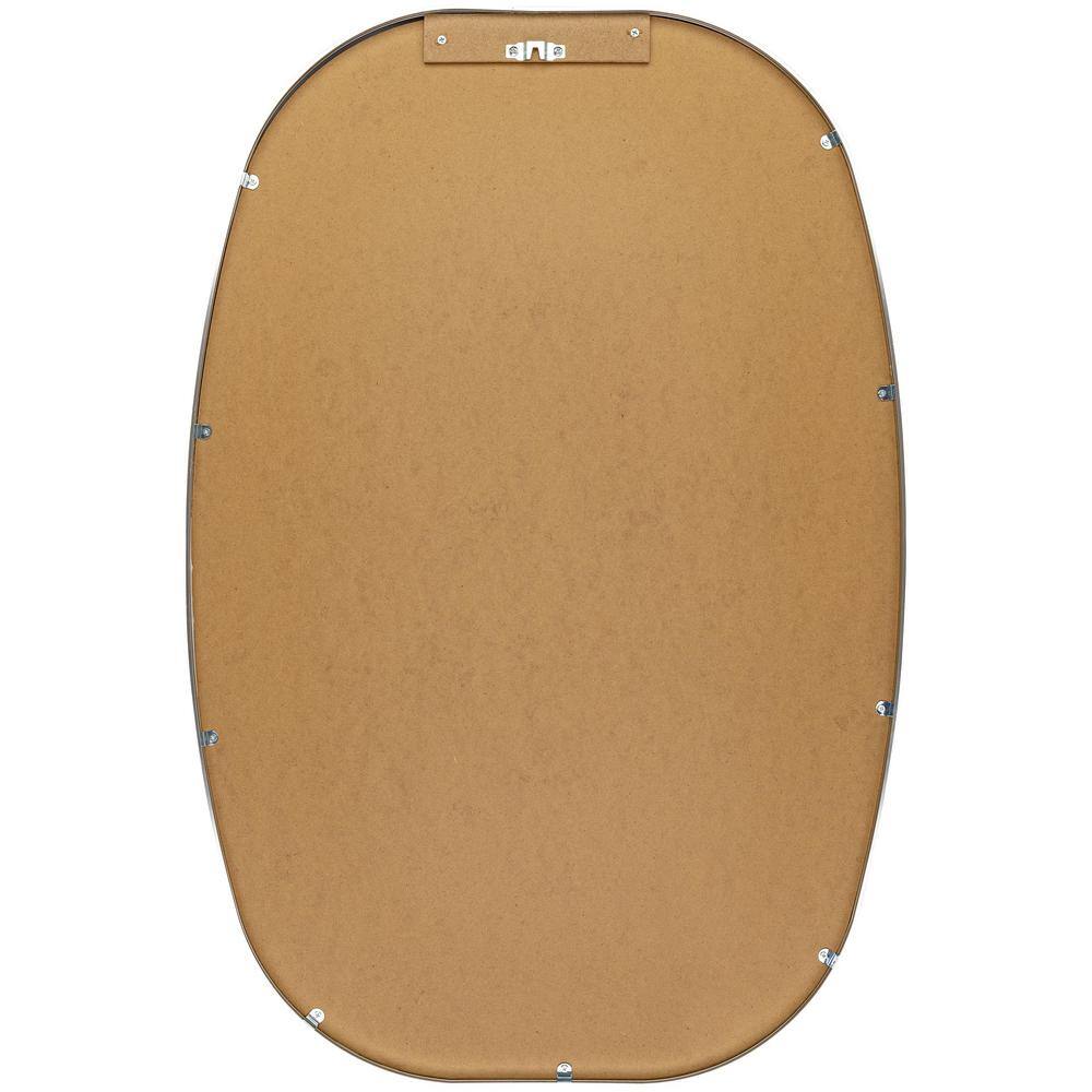 Aranya Squared Oval 29.53" Brushed Metal Mirror in Silver and Gold