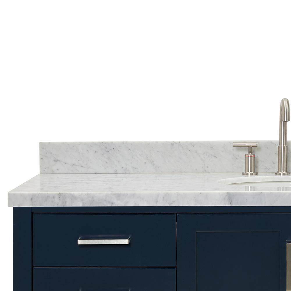Magnolia Midnight Blue 61" Single Sink Vanity with Marble Top