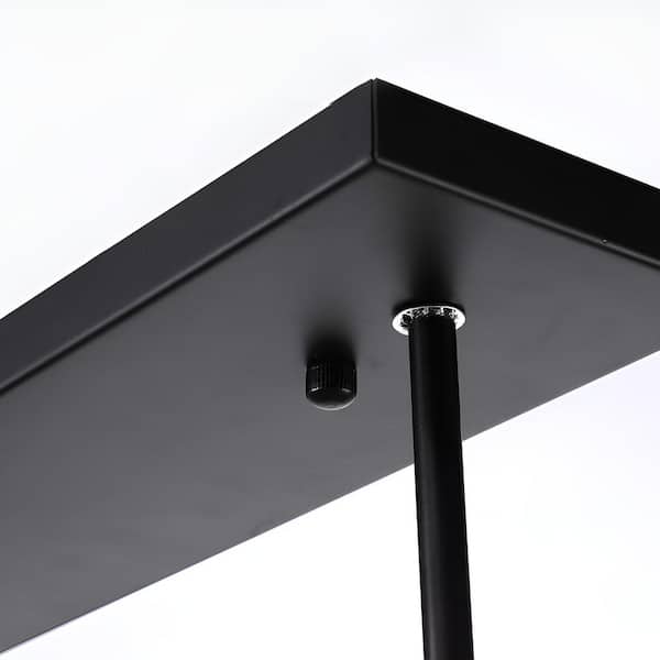 Unbranded Decomus 240 -Watt 4-Light Matte Black Rectangle Pendant Light without Shade, No Bulbs Included