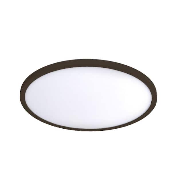 WAC LIMITED Round 15 in. 1-Light Bronze LED Flush Mount 3000K