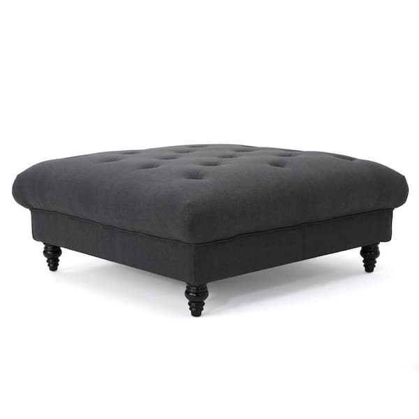 Noble House Bordeaux Dark Grey Square Ottoman