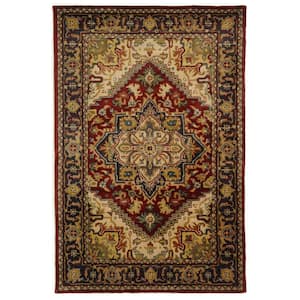 Classic Assorted/Red 4 ft. x 6 ft. Border Area Rug