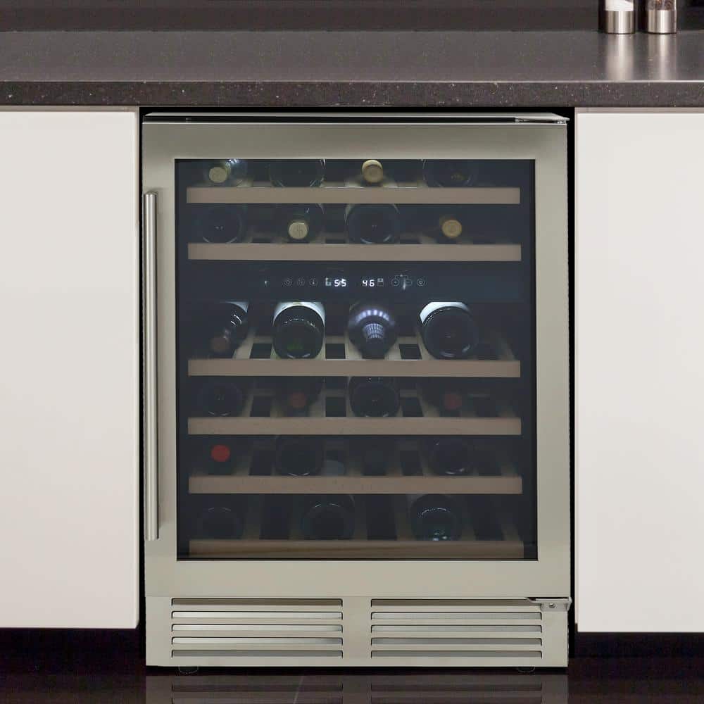 Avanti 46 Bottle Dual-Zone Designer Wine Cooler with Wooden Shelves