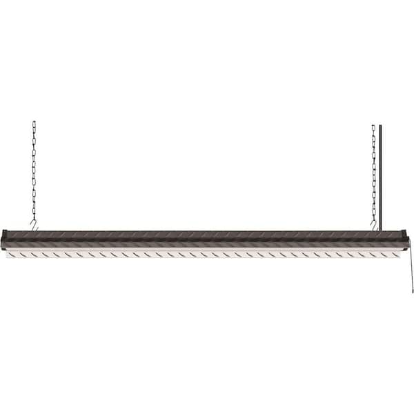Black 40-Watt LED Integrated Hanging Diamond Plate Linkable Shop Lights 4 ft 